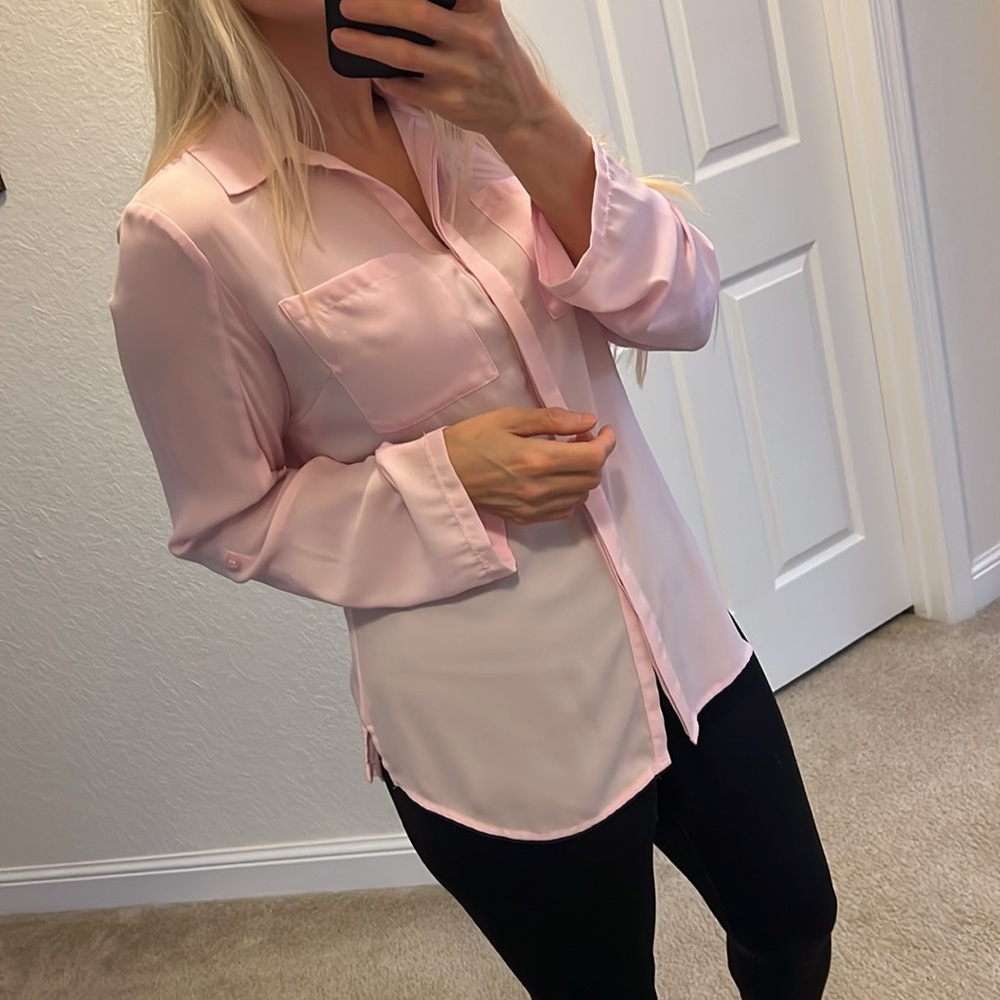 🌸I•N•C international concept🌸pink woman’s button shirt
